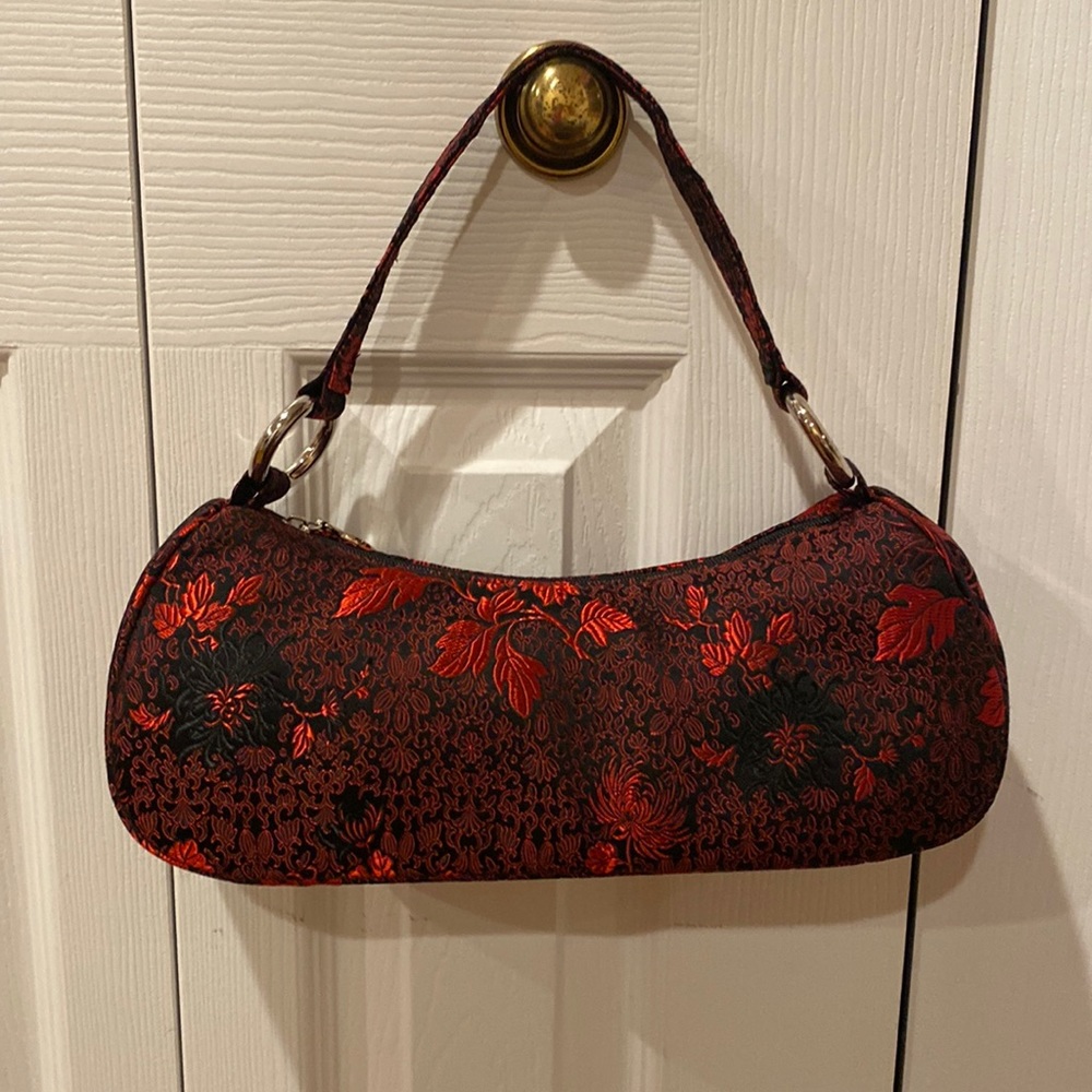 Brocade fabric handbag